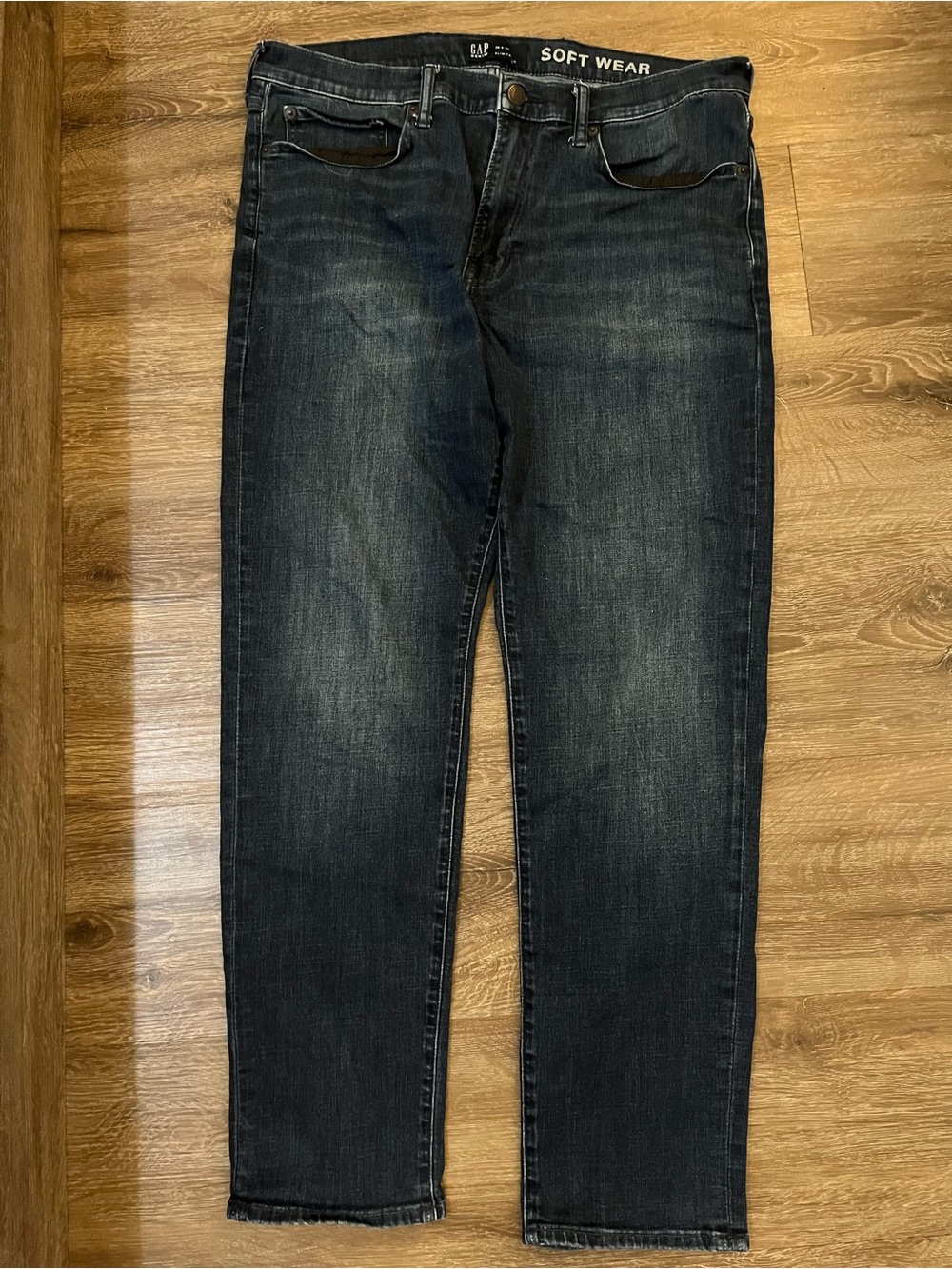 GAP Men's Straight Jeans in Dark Indigo Black Wash